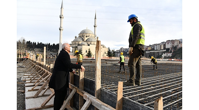 Trabzon'da otogar inşaatı devam ediyor... Başkan Zorluoğlu inceledi...
